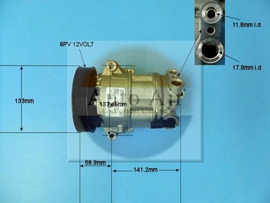 AUTO AIR 14-1467 Air Compressor A/C Air Conditioning Fits Alfa Romeo Giulietta