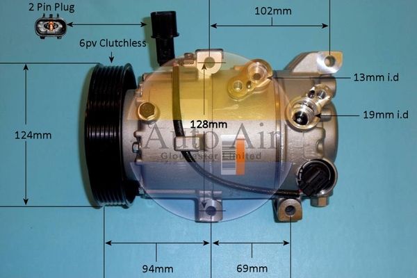 AUTO AIR 14-0415 Air Compressor A/C Air Con Air Conditioning Fits Hyundai Kia