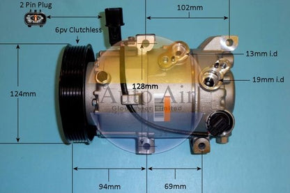 AUTO AIR 14-0415 Air Compressor A/C Air Con Air Conditioning Fits Hyundai Kia