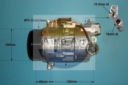 AUTO AIR 14-0029 Air Conditioning Compressor A/C Fits BMW 1 Series 3 Series