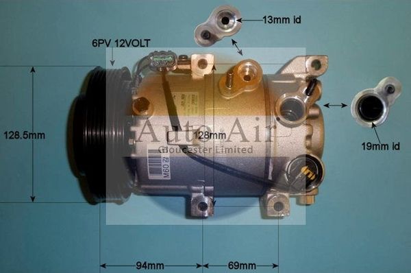 AUTO AIR 14-0290 Air Conditioning Compressor Fits Hyundai ix35 Kia Sportage