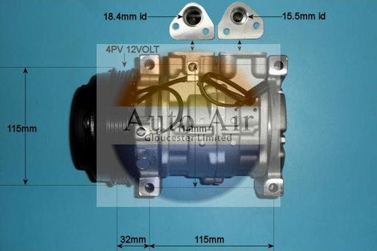 AUTO AIR 14-0211P Air Compressor A/C Air Con Air Conditioning Fits Suzuki Liana