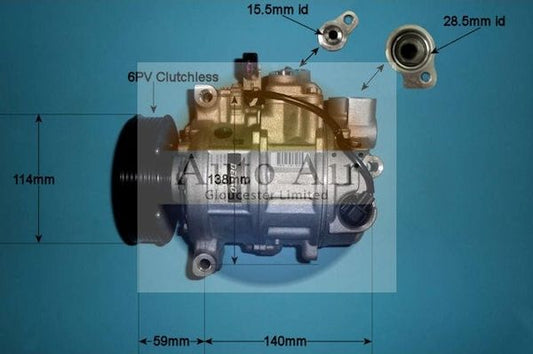 AUTO AIR 14-0085 Air Compressor A/C Air Con Air Conditioning Fits Audi A4