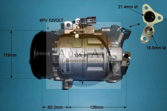 AUTO AIR 14-0343 Air Compressor A/C Air Con Air Conditioning Fits Renault