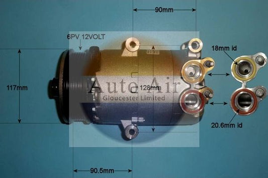 AUTO AIR 14-0326 Air Conditioning Compressor A/C Air Con Replacement 12V Voltage