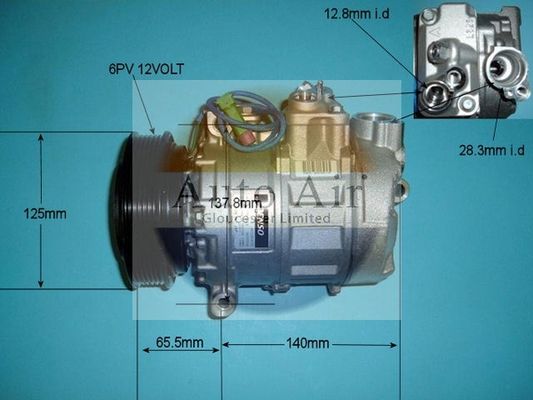 AUTO AIR 14-9692 Air Conditioning Compressor A/C Fits Audi Porsche Skoda VW