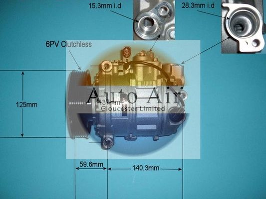 AUTO AIR 14-9689 Air Compressor A/C Air Con Air Conditioning Fits Audi A4 A8 Q7