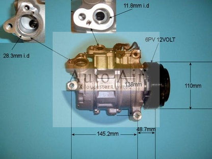 AUTO AIR 14-9150 Air Conditioning Compressor A/C Air Con Replacement Fits BMW