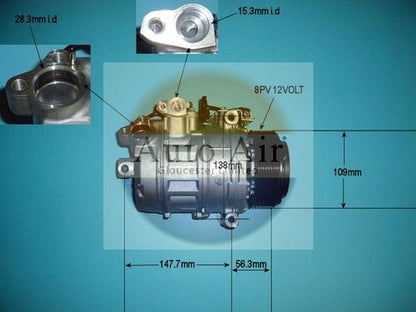AUTO AIR 14-9755 Air Conditioning Compressor A/C Fits BMW 5 Series 7 Series