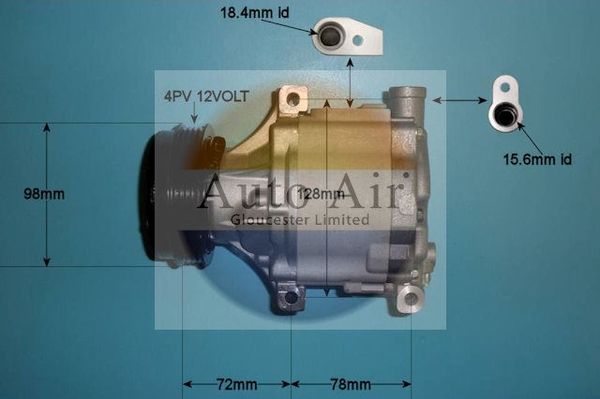 AUTO AIR 14-2078 Air Conditioning Compressor A/C Fits Subaru Legacy Outback