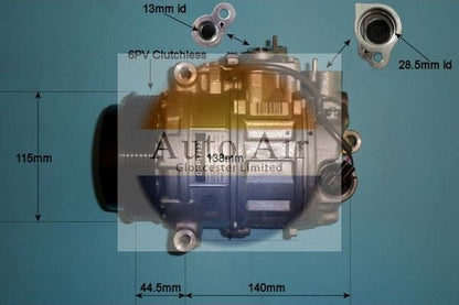 AUTO AIR 14-6215 Air Conditioning Compressor A/C Fits Mercedes-Benz S-Class