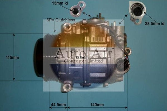 AUTO AIR 14-6215 Air Conditioning Compressor A/C Fits Mercedes-Benz S-Class