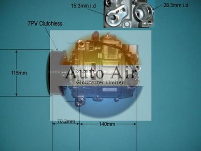 AUTO AIR 14-7005 Air Compressor A/C Air Conditioning Fits Audi Bentley VW