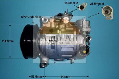 AUTO AIR 14-0090 Air Conditioning Compressor A/C Fits BMW 1 Series 3 Series