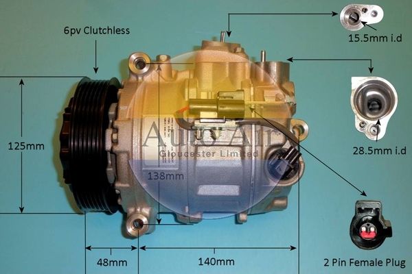 AUTO AIR 14-0244 Air Compressor A/C Air Con Air Conditioning Fits Jaguar XJ