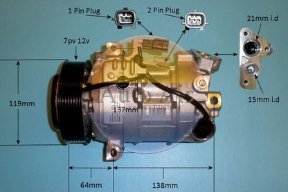 AUTO AIR 14-0252 Air Conditioning Compressor A/C Air Con Replacement 12V Voltage