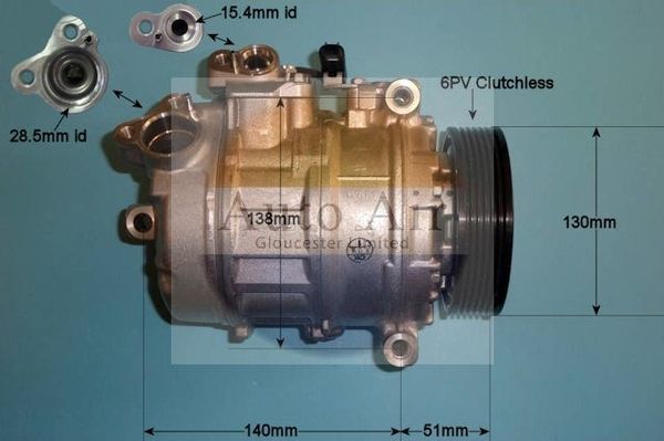 AUTO AIR 14-9752 Air Conditioning Compressor Fits BMW 3 Series 5 Series 6 Series