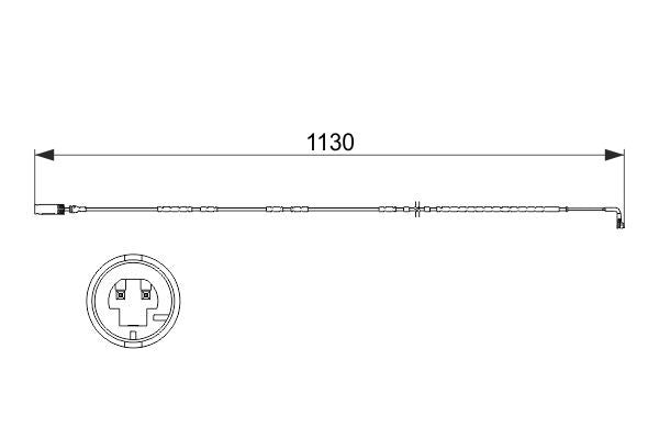 BOSCH 1987473505 Brake Pad Wear Warning Contact Rear 1130mm Length Fits BMW X1