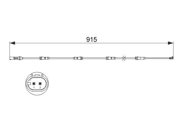 BOSCH 1987473509 Brake Pad Wear Warning Contact Rear Fits BMW 5 Series 6 Series