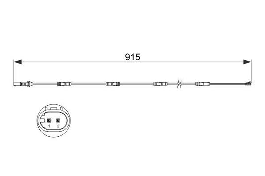 BOSCH 1987473509 Brake Pad Wear Warning Contact Rear Fits BMW 5 Series 6 Series