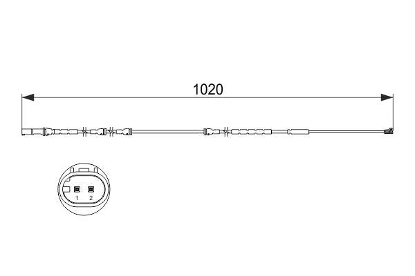 BOSCH 1987473510 Brake Pad Wear Warning Contact Front 1020mm Fits BMW X5 X6