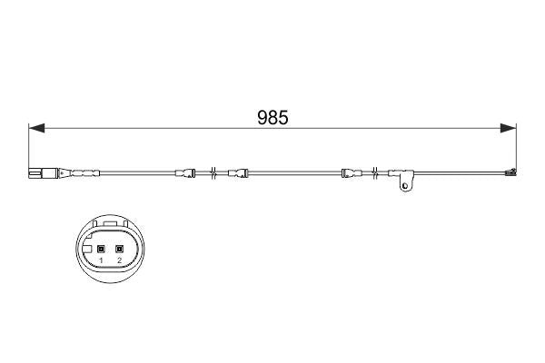 BOSCH 1987473520 Brake Pad Wear Warning Contact Front 985mm Length For BMW X5 X6