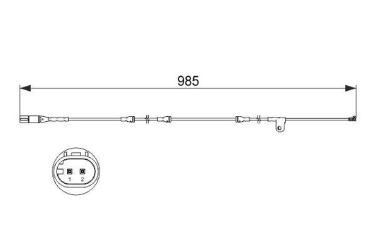 BOSCH 1987473520 Brake Pad Wear Warning Contact Front 985mm Length For BMW X5 X6