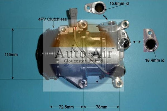AUTO AIR 14-0199 Air Compressor A/C Air Con Air Conditioning Fits Subaru Toyota