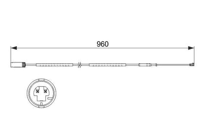 BOSCH 1987473523 Brake Pad Wear Warning Contact Rear 960mm Length Fits Mini
