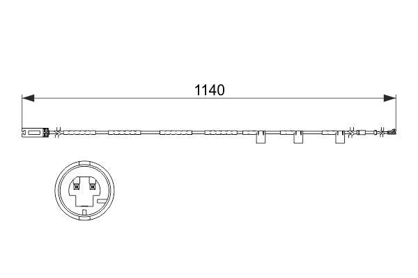 BOSCH 1987473525 Brake Pad Wear Warning Contact Rear 1140mm Length Fits Mini