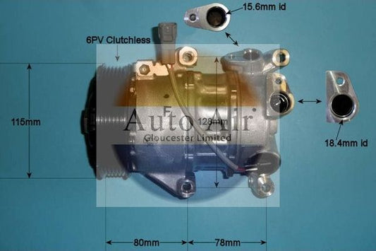AUTO AIR 14-0193 Air Compressor A/C Air Con Air Conditioning Fits Subaru Toyota