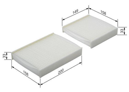 Bosch 1 987 432 136 Cabin Air Filter Fits Citroen DS Peugeot