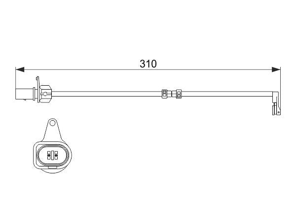 BOSCH 1987474506 Brake Pad Wear Warning Contact Front Fits Audi A6 A8 Q5