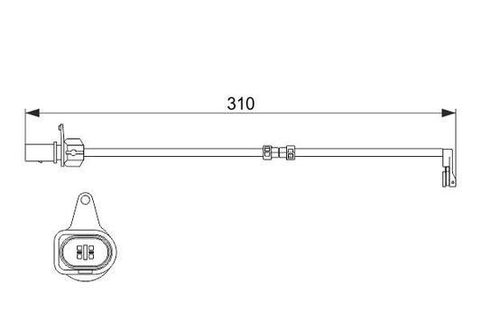 BOSCH 1987474506 Brake Pad Wear Warning Contact Front Fits Audi A6 A8 Q5