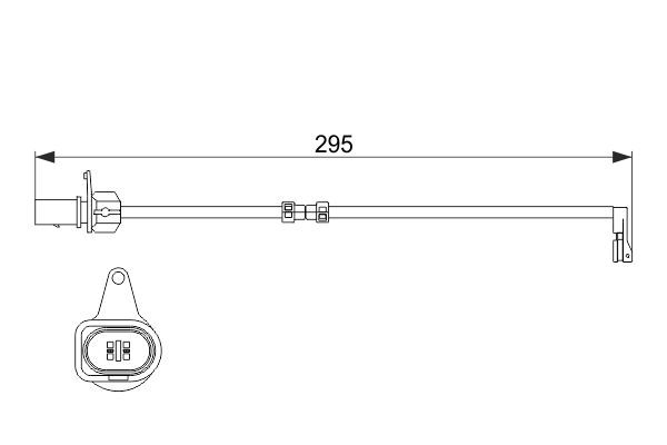 BOSCH 1987474508 Brake Pad Wear Warning Contact Front 295mm Length Fits Audi A8