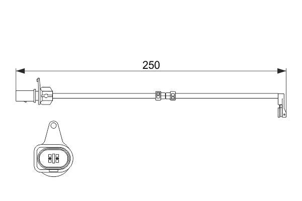 BOSCH 1987474510 Brake Pad Wear Warning Contact Rear 250mm Length Fits Audi A8