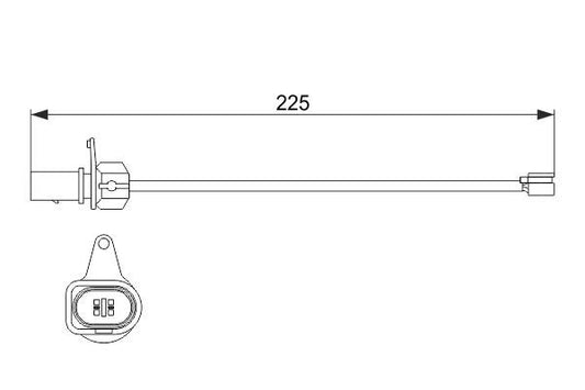 BOSCH 1987474511 Brake Pad Wear Warning Contact Rear 225mm Length Fits Audi R8