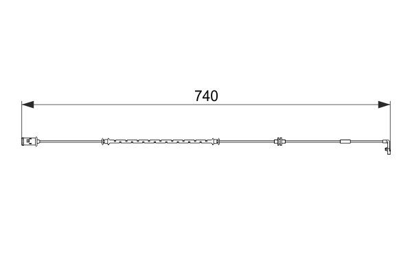 BOSCH 1987474587 Brake Pad Wear Warning Contact Front 740mm Length Fits Opel