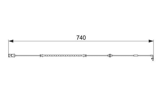 BOSCH 1987474587 Brake Pad Wear Warning Contact Front 740mm Length Fits Opel