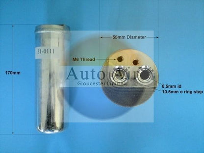 AUTO AIR 31-0111 Air Conditioning Receiver Dryer A/C Replacement Fits Vauxhall