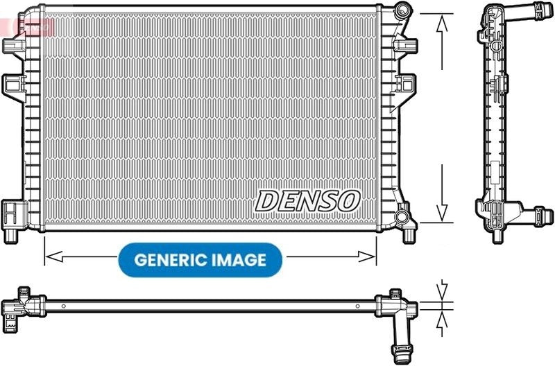Engine Cooling Radiator 620mm Core Length Fits Opel Adam Corsa DENSO DRM20120