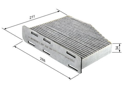Bosch 1 987 432 397 Interior Air Filter Fits Audi Seat Skoda VW
