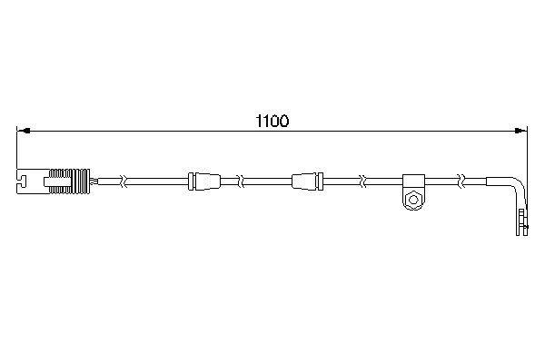 BOSCH 1987474942 Brake Pad Wear Warning Contact Rear 1100mm Fits BMW 5 Series