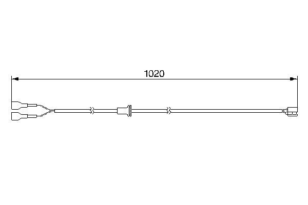 BOSCH 1987474980 Brake Pad Wear Warning Contact Front 1020mm Fits Porsche 928
