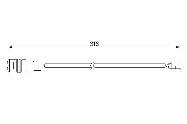 BOSCH 1987474988 Brake Pad Wear Warning Contact Rear 318mm Fits Porsche 944