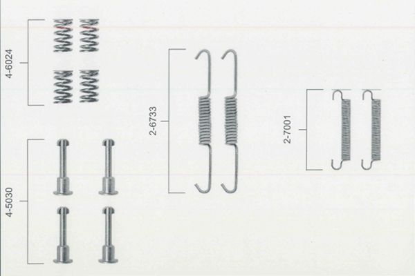 BOSCH 1987475149 Parking Brake Shoes Accessory Kit Fitting Set Fits Peugeot 605