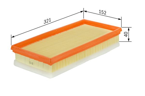 Bosch 1 457 433 596 Air Filter Fits Citroen Peugeot