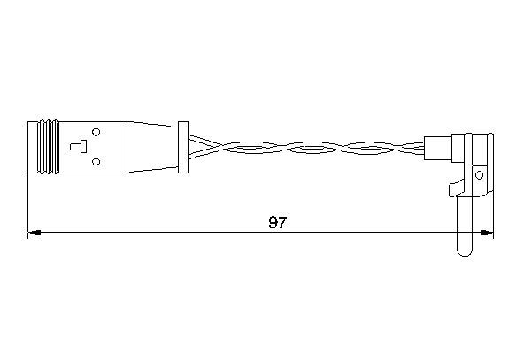 Bosch 1 987 474 966 Brake Pad Wear Warning Contact Sensor Fits Mercedes-Benz