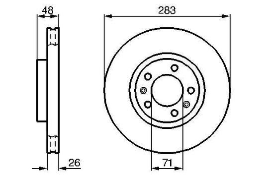 Bosch 0986478125 Brake Disc Front Braking Fits Citroen Opel Peugeot Vauxhall