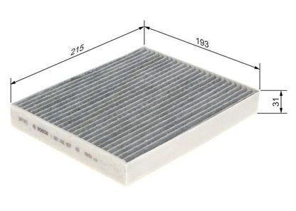 Bosch 1 987 435 557 Interior Air Filter Fits Jaguar Land Rover Lexus Subaru
